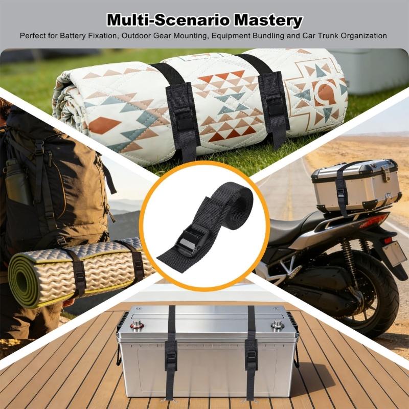 Gear Cams Buckles Straps with Soft Padding Nylon Tie Down Straps for Secure Battery Fastening On Boats Trucks & Trailers