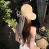 Foldable Straw Weaving Beach Hat UV Protection Woven Straw Hat French Style Straw Sun Hat  Summer