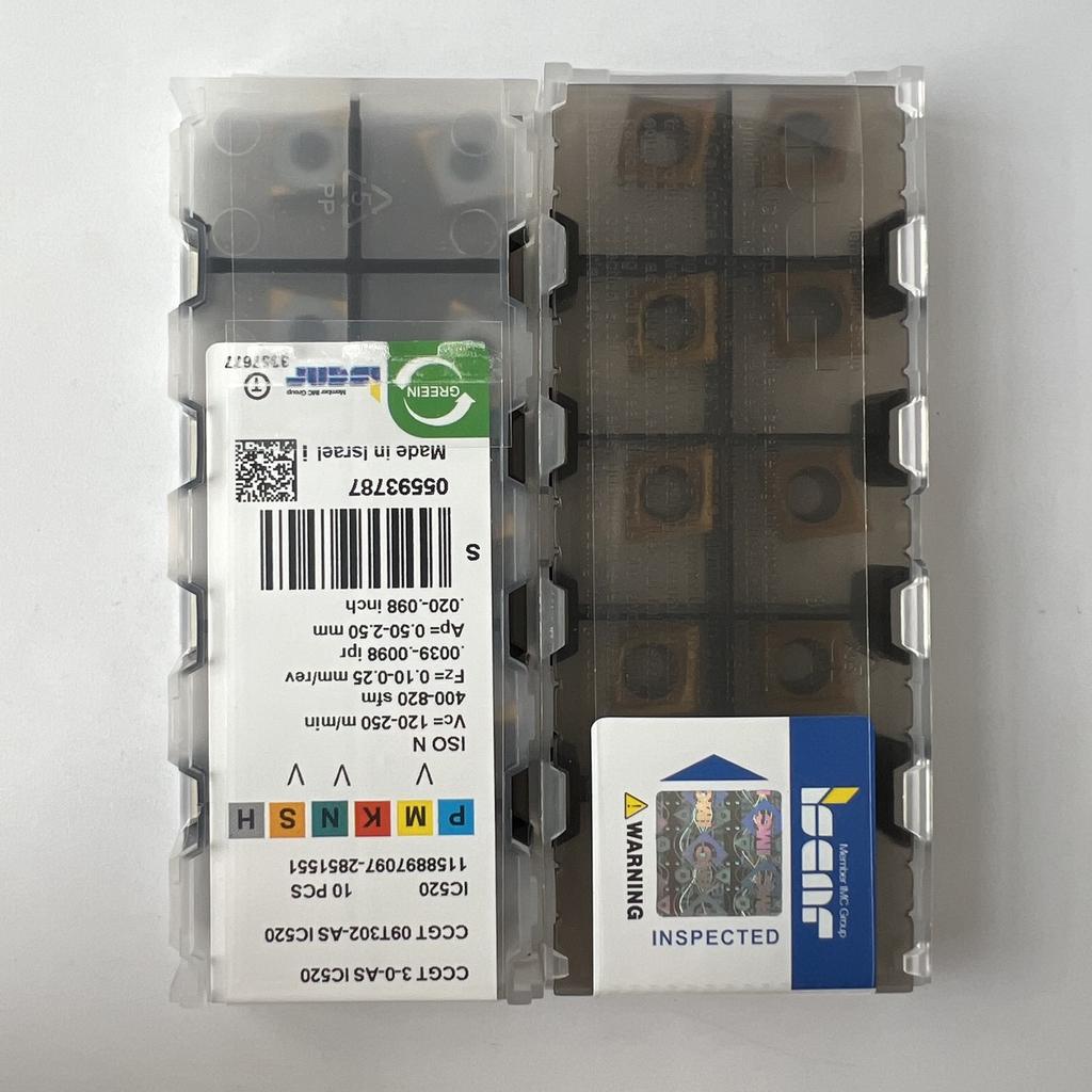 ISCAR / CCGT09T302-AS IC520  / Industrial indexable Carbide Inserts 10 Pcs