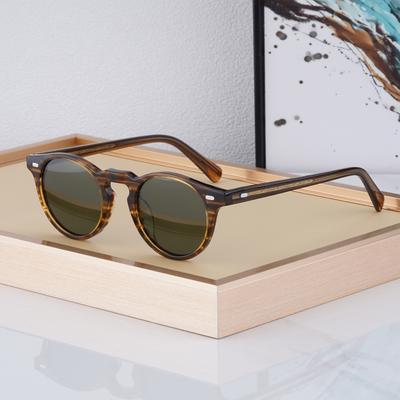 Gregory Peck Brand Designer Men Women Sunglasses Vintage Polarized Sunglasses OV5186 Retro Round Sun Glasses Oculos De Sol