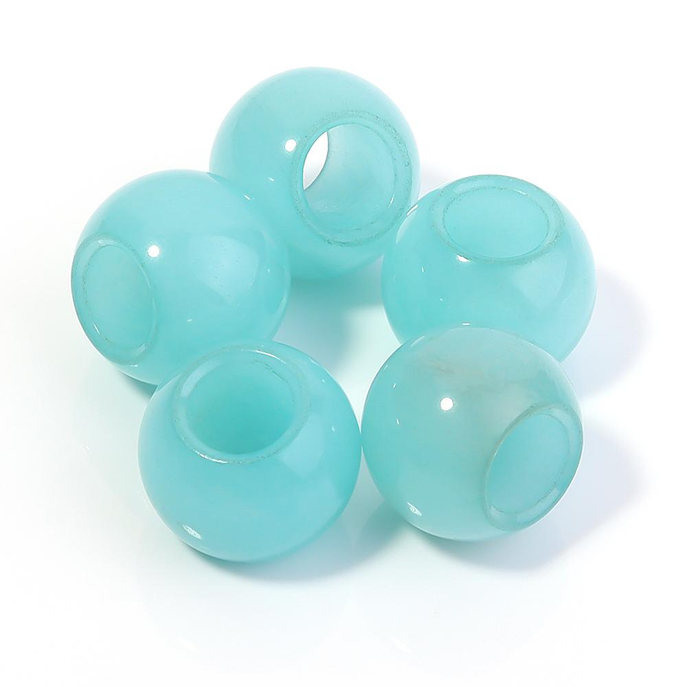 5pcs/lot Natural Stone Big Hole Beads Agate Jade Tiger Eye Turquoise Loose Beads For DIY Handmade Bracelet Earrings Accessories
