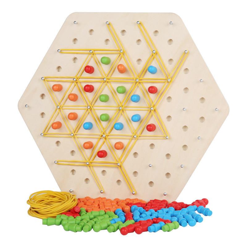 

Wooden Geometric Chain Puzzle Game For Family Brain Teasers And Skills Development