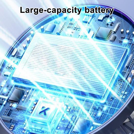 USB Desk Fan 5 Gears Wind Speed Portable Table Fan with 3 Color LED Lights Rechargeable Quiet Small Fan for Home Office Bedroom Desktop