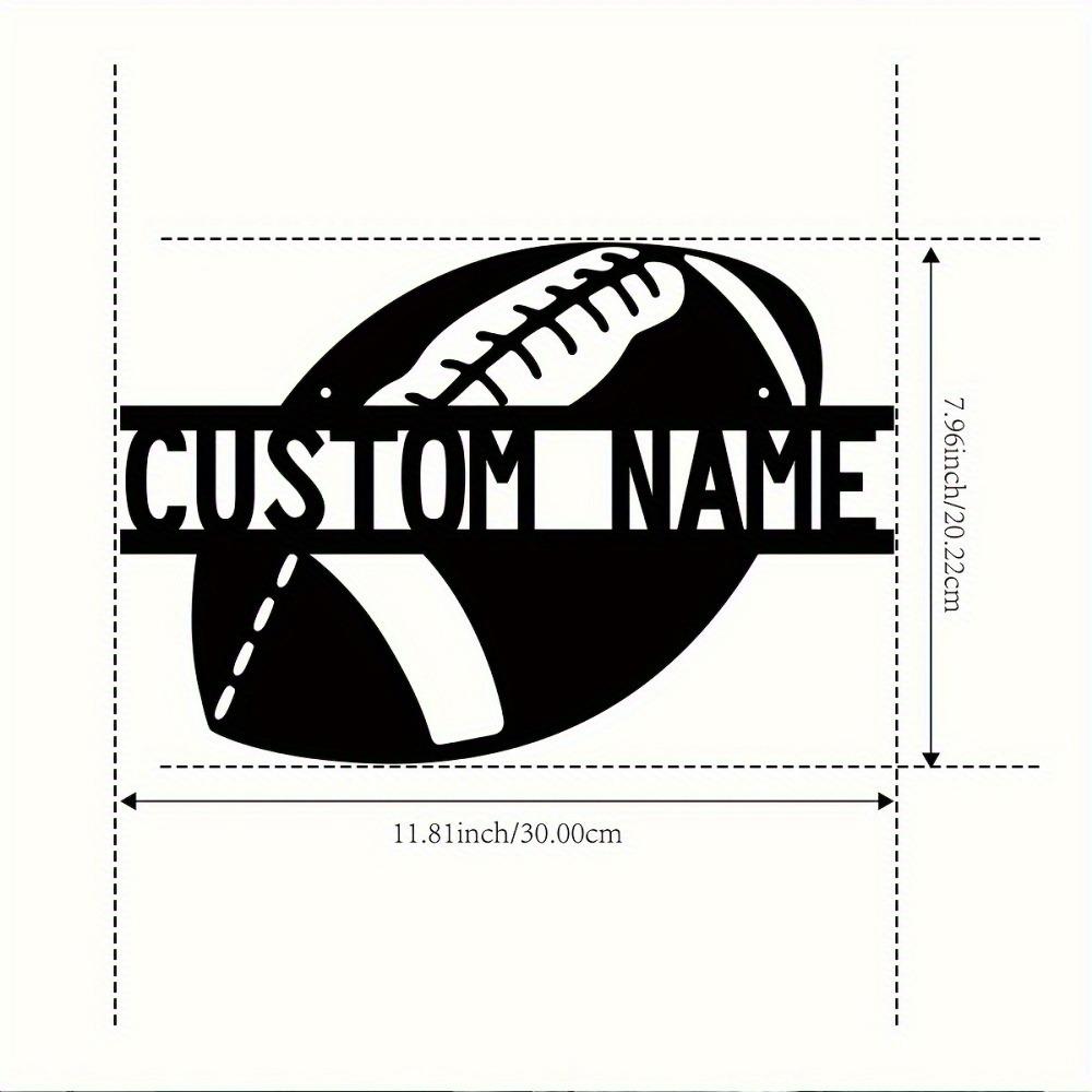 Metal Football Wall Art Custom Family Name Sign Sports Gift TYDZ002953