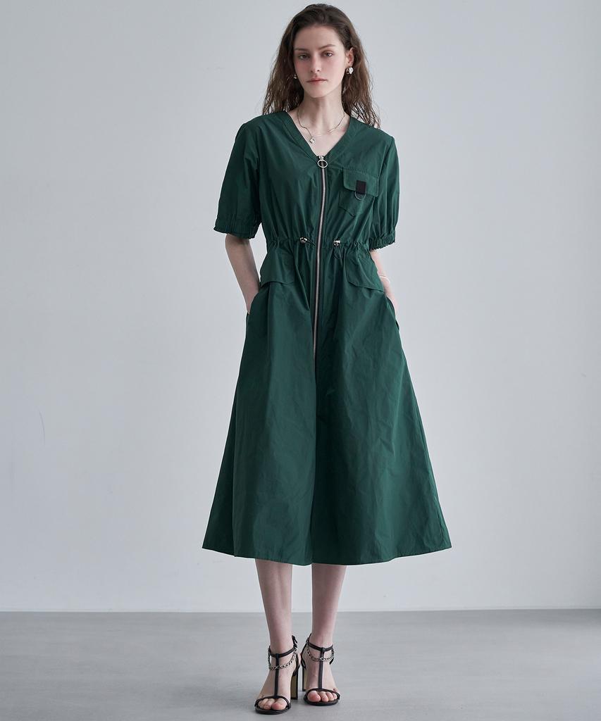 Leni And Mccoy Casual Pocket Zip-Up Open Dress Mm08Op006Hjy