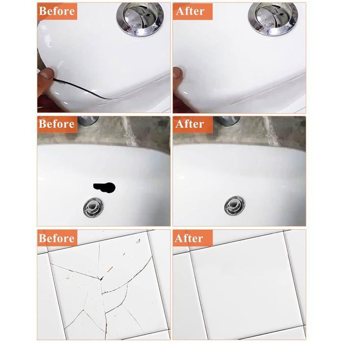 Kit de Réparation - ENDHOKN - Acrylique - Blanc - Résistant à l'eau - Finition lisse