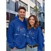 Couple's geometric print hoodies are loose for both men and women