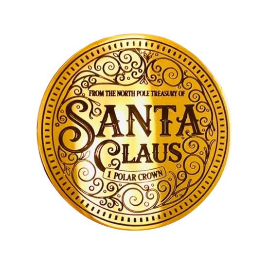 

Декоративная рождественская памятная монета Санты из золота 4 см из нержавеющей стали, жетон-сюрприз, праздничное украшение для вечеринки 1pc