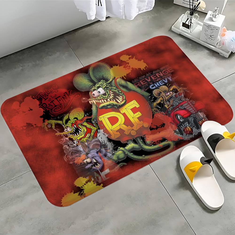 Fairy Tales of Rat Fink Cartoon Floor Mat Floor Mat Non-Slip Laundry Room Mat Laundry Decor Child Living Room Household Carpets