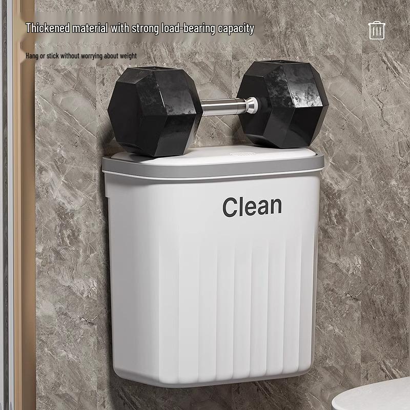 Cubo de basura de plástico abatible para pared para almacenamiento de cocina, baño e inodoro