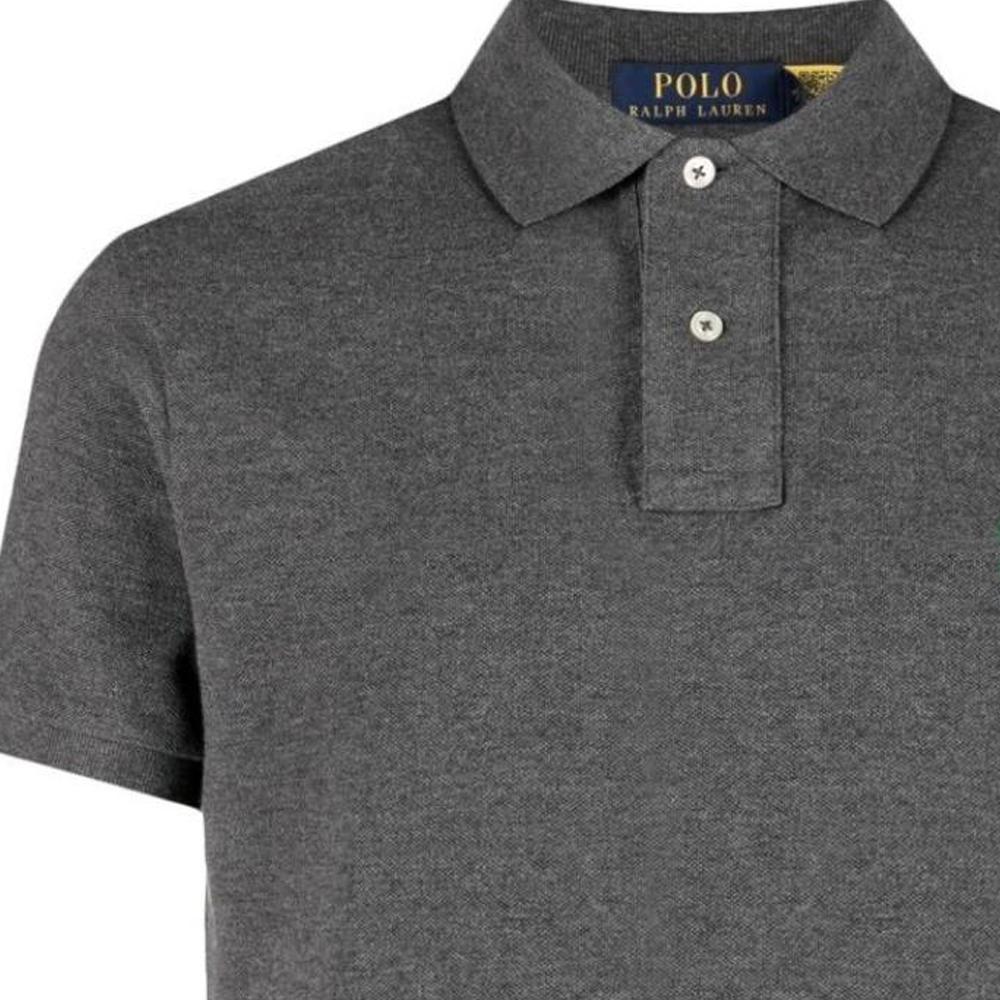 Pánské polo tričko s krátkým rukávem Polo Ralph Lauren Solid Color Pony Embroidered - tmavě šedé 710783656-001