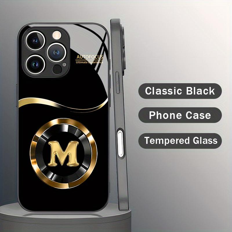 Wear Resistant Golden M-letter Phone Case For Samsung Galaxy S25 S24 S23 S22 S21 S20 S10 S10E Edge Ultra Plus FE 4G 5G Glass