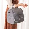 Large Capacity Picnic Storage Bag Handheld Work Lunch Bag Double Layer Insulated Lunch Bag Single Shoulder Food Storage Bag