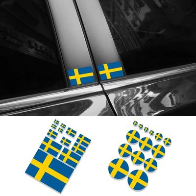 Autoaufkleber Kreativ Schwedische Flagge Kreisförmig Quadratisch Flaggen-Serie Aufkleber Auto Karosserie Fenster Personalisierte Dekoration Außen Zubehör