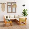 Day and Night - Day and Night Garden Furniture 6 Pcs Cream Cushions Solid Acacia Wood