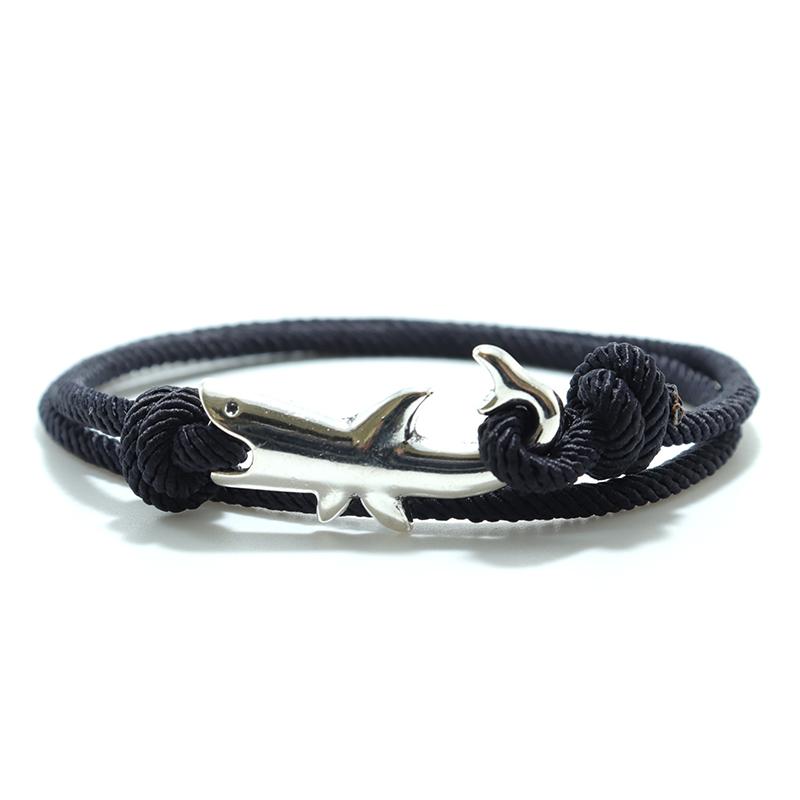 Simple Style Shark Bracelet For Men Sliding And Adjustable Rope Braslet Beach Surfing Nautical Braclet Accesorios Hombre Pulsera