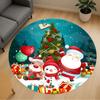 1 Stück Weihnachten Weihnachtsmann Runder Stuhlmatte Teppich - Rutschfest, Fußmatte für Büro, Schlafzimmer und Innenraumdekor c1125230