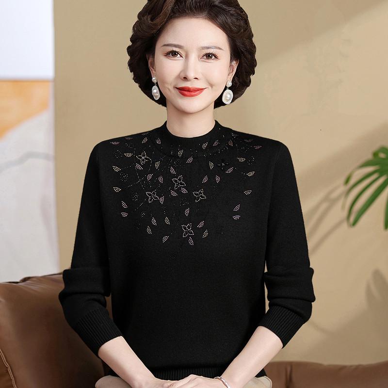 Women's Plus Velvet Thick Knit Sweater - Warm & Stylish Base Layer for Autumn/Winter