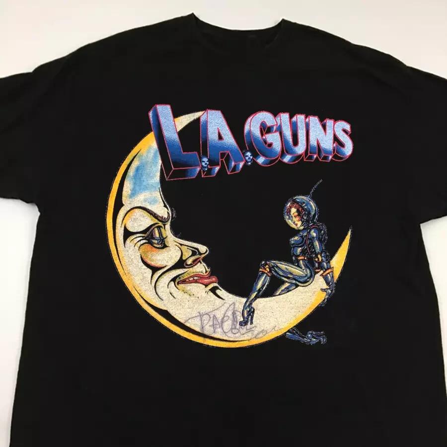 LA Guns 20s Man In The Moon T-shirt Black Unisex XXXL