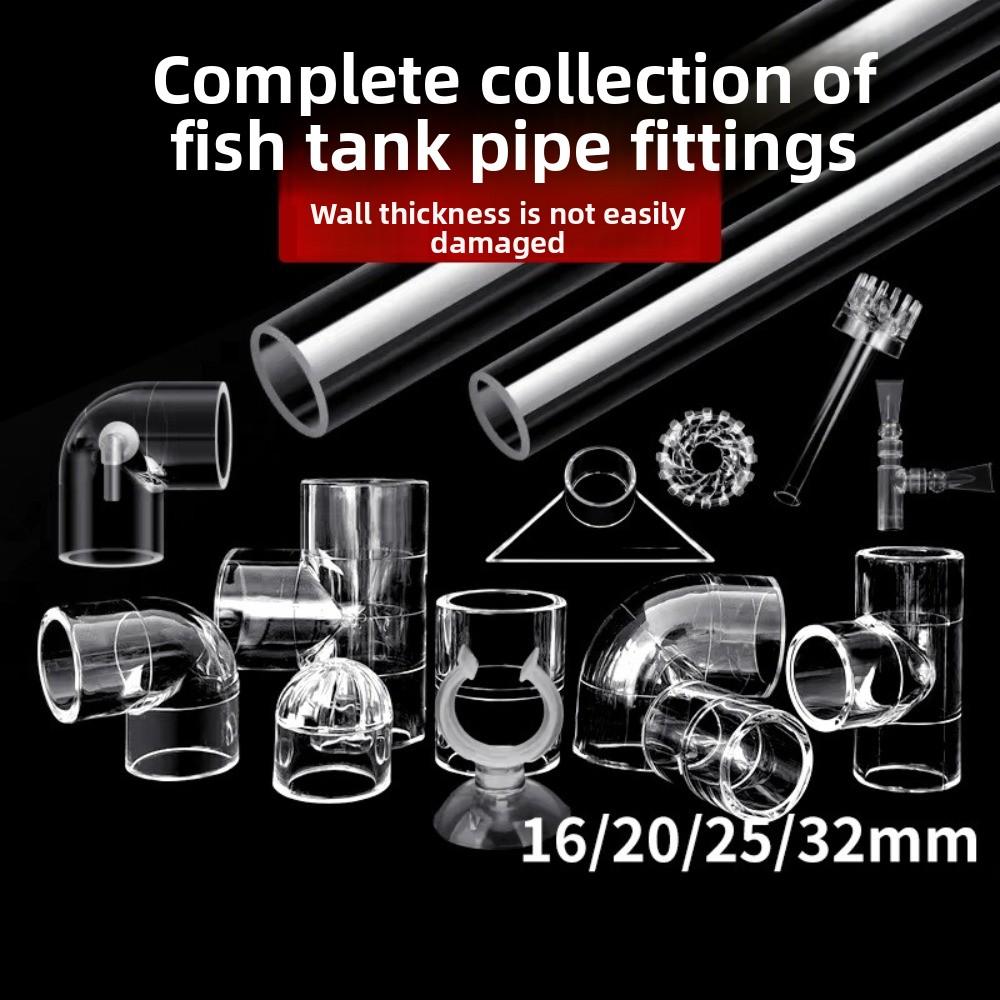 DIY Clear Aquarium Skimmer Acrylic Lily Pipe Spin Surface Inflow Outflow Water Plant Tank Filter Cleaning Fish Tank Accessories