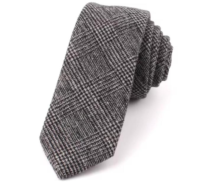 Hamilton Kilts Traditional Wool Tweed Neck Tie Scottish Tartan Plaid Herringbone Pattern 6 cm