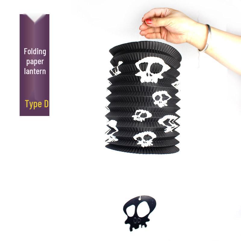 Foldable Halloween Lantern: Pumpkin, Skull & Witch Design