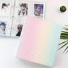 Macaron Gradient A5 Wide 3-Ring PU Leather Binder Photo Album for 3/4/6 Inch Cards, Large Capacity Loose-leaf Scrapbook