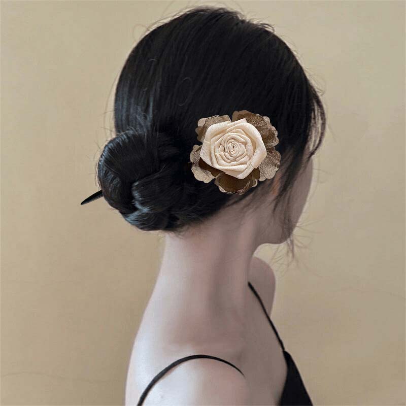 Ny Kinesisk Stil Nätblomma Trä Hårpinne För Kvinnor Vintage Handgjord Hanfu Ätpinnar Hårpinne Hårstyling Tillbehör