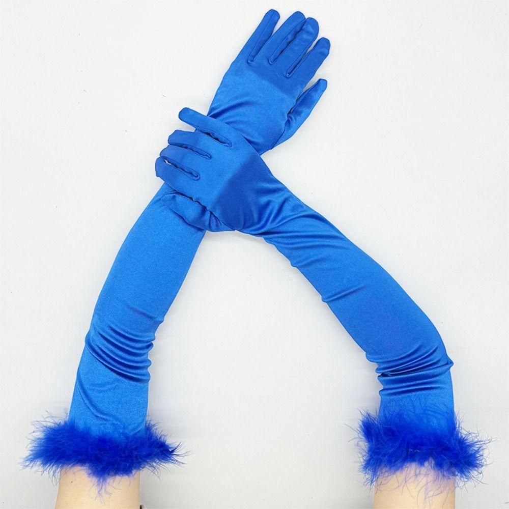 Elegant Bride's Long Gloves Satin Women's Long Mittens Fashion Full Finger Gloves  Evening Party