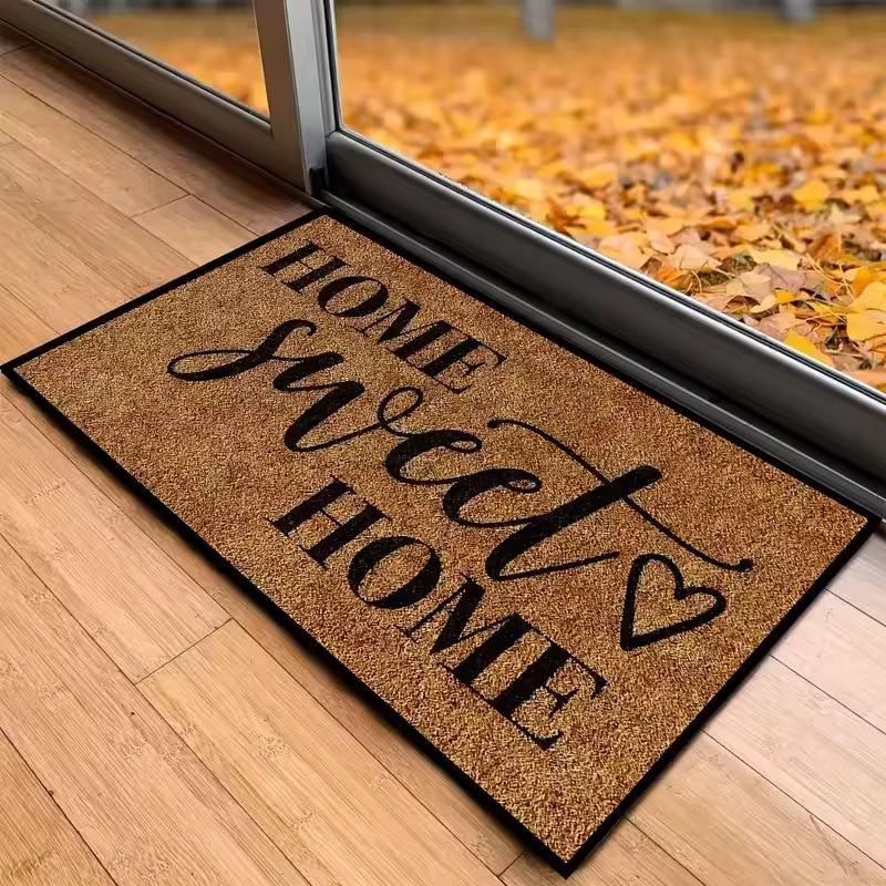 Red Love Welcome Doormat Kitchen Rug Bathroom Mat Washroom Floor Mat Carpet for Entrance Door Door Mat Funny Home Decoration