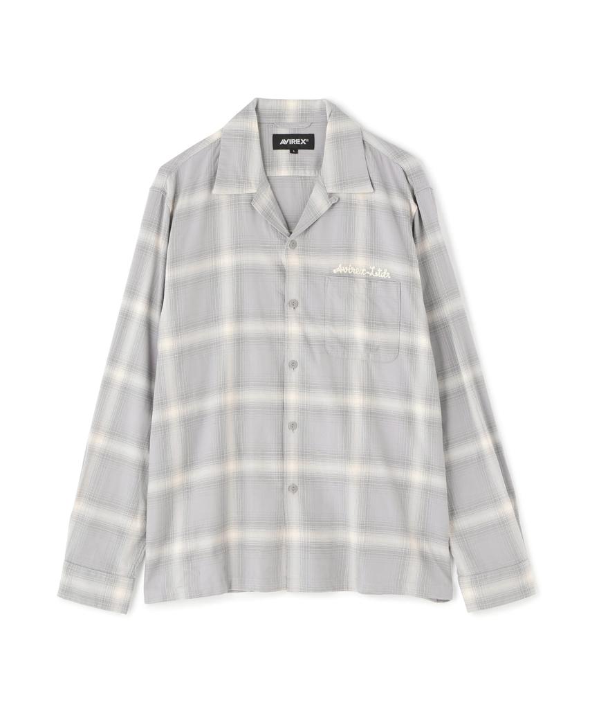 Avirex Long Sleeve Cotton Linen Ombre Size Light Size Size Men's Shirt, XL, Gray, 023, 783-3120014, L/S/C/L, A/DINER.