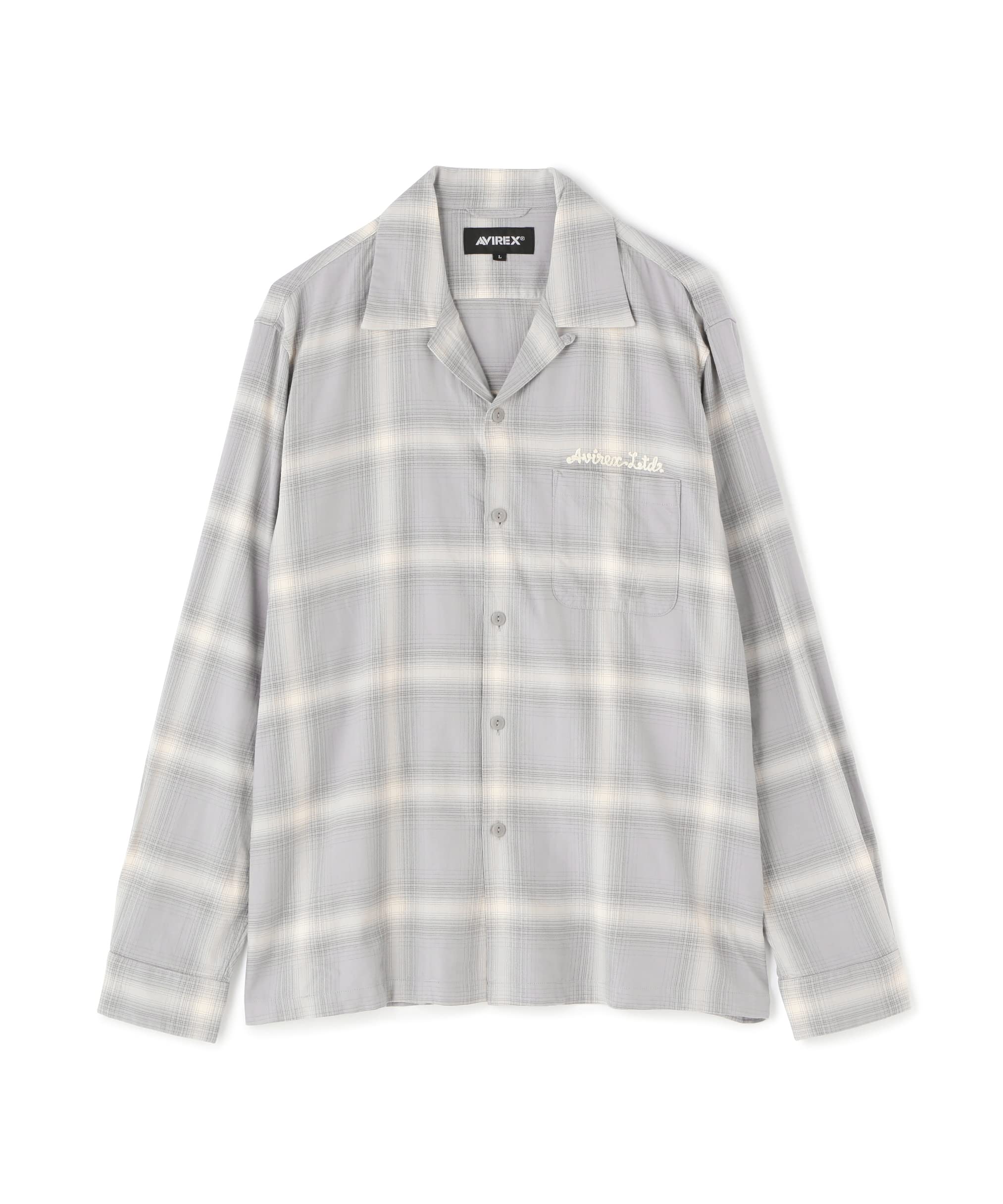 

Avirex Long Sleeve Cotton Linen Ombre Size Light Size Size Men s Shirt, XL, Gray, 023, 783-3120014, L/S/C/L, A/DINER.