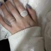 PANJBJ 925 Sterling Silver Unique Lines Ring for Women Jewelry Finger Adjustable Open Vintage For Party Birthday Gift Dropship