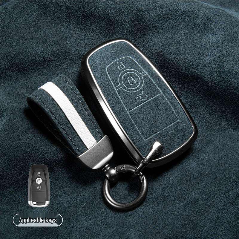 Luxury Suede Key Covers for Ford Explorer ST, Escape, Edge, 4WD, Mondeo, and EVOS
