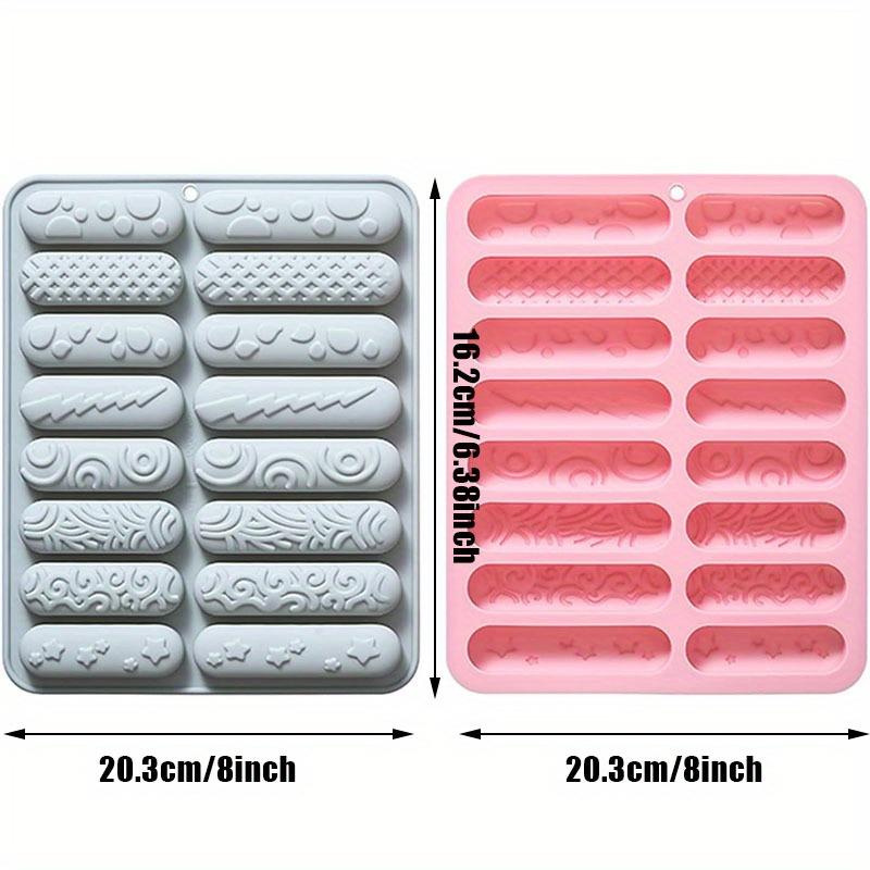 

2 упаковки форм для шоколада, 16 полостей, силиконовые формы с антипригарным покрытием, форма для крендельков, сырная палочка, жевательный шоколадный батончик, украшение для кексов мелками 2pcs