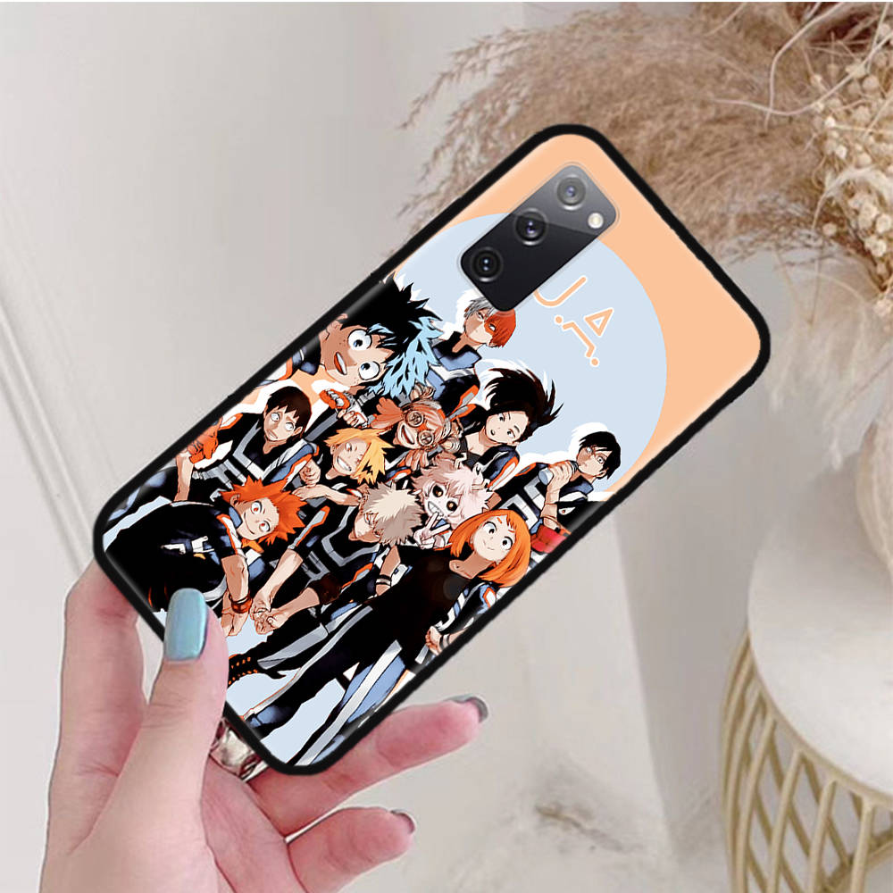 Black Case for Xiaomi Poco X6 X4 M5 M6 F5 F6 C65 C55 C50 C51 C40 Pro Redmi 14C A3X 13C 12C 11T 10A 9C Note 7 6 8A Plus W-49 My Hero Academia