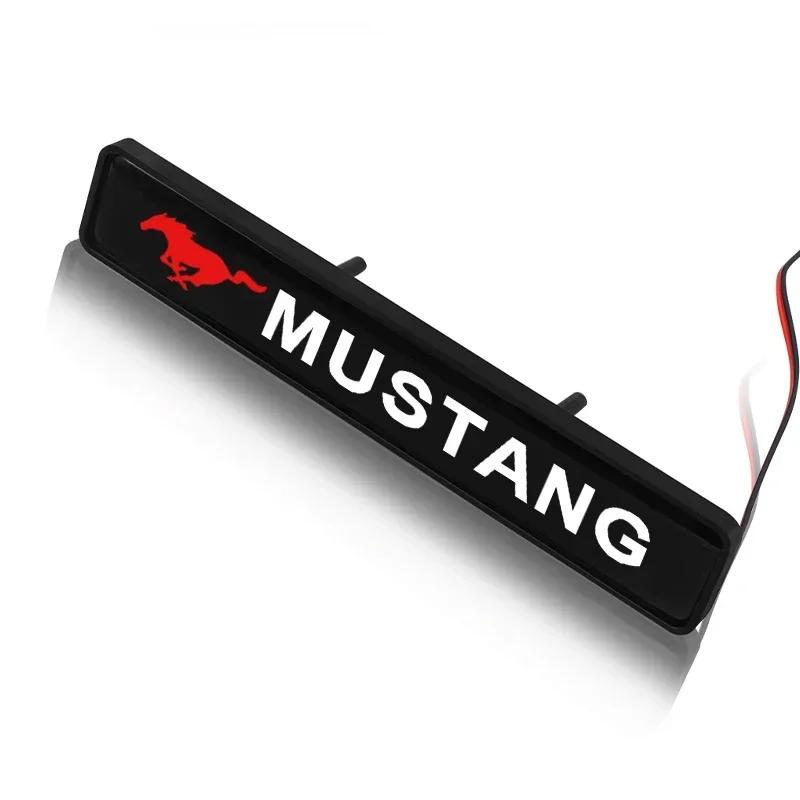 

Car Sticker 2026 Ford Car Front Hood Grille Emblem LED Waterproof Modified Light For Ford Mustang Spoiler Shelby GT 350 500 Cobr