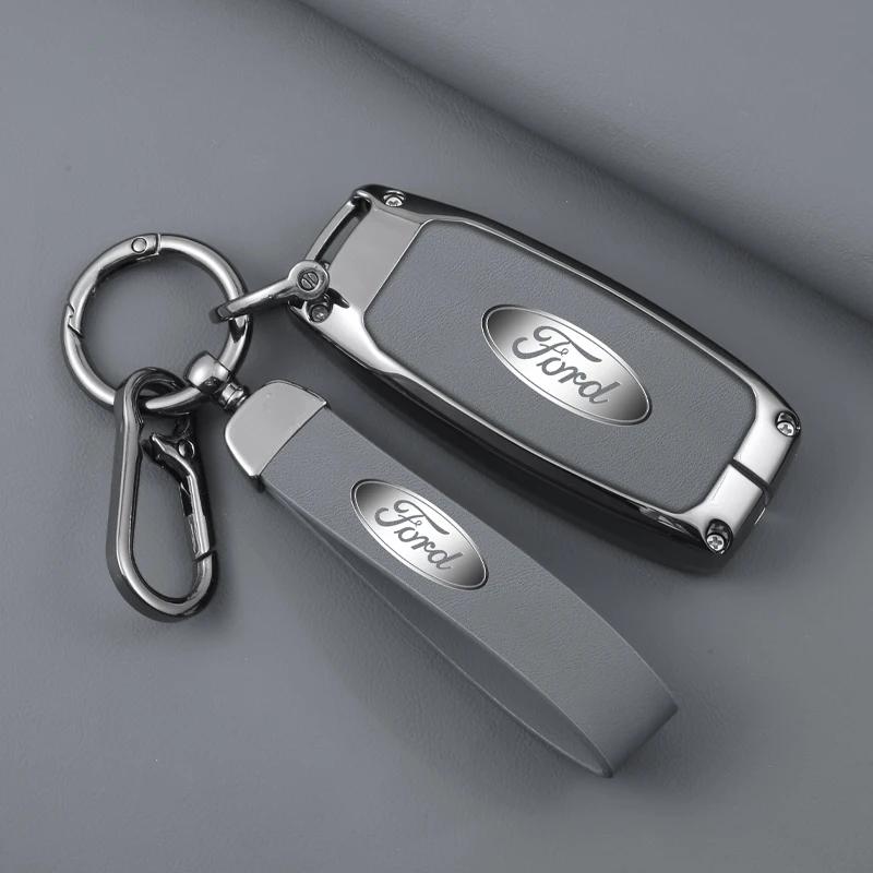 Car Sticker For Ford Zinc Alloy Car 3 Buttons Key Case Cover Protector Shell For Ford Territory 2019 2020 2021 2022 2023 2024 Sm