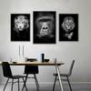 Black White Animal Wall Art Prints Unframed Modern Wild Lion Tiger Gorilla Posters for Living Room Bedroom Decor
