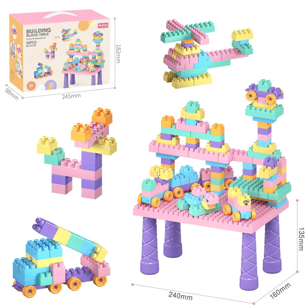 Children'S Building Block Table Set Diy Assembled Educational Toys
