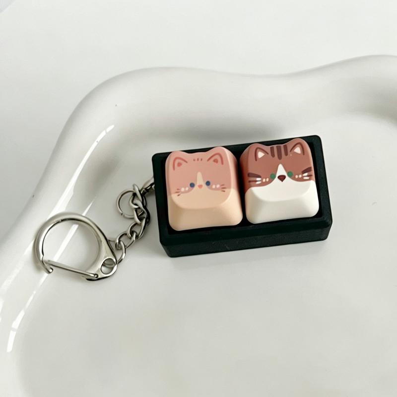 Cute Cartoon Cat Shaped Keycaps Vivid Patterns Smooth Touch Replaceable for Mechanical Gaming Keyboard DIY Desktop Decor
