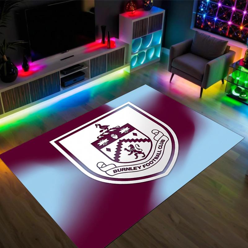 Burnley Football Design Crystal Velvet Carpet Cozy Non?Slip Printed Rug For Bedroom Living Room Entrance
