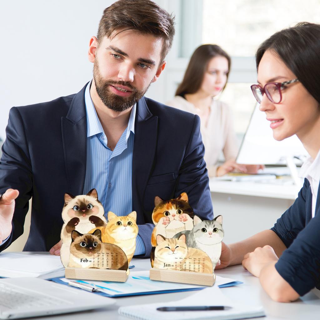 2026 Adorable 3D Pet Illustration Calendar, Cute Cartoon Pet Desktop Ornament