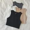 Retro AA Stil Baumwolle Hohe Taille Schmale Passform Ärmellos Crop Top für Damen - Vielseitige Sommerkleidung