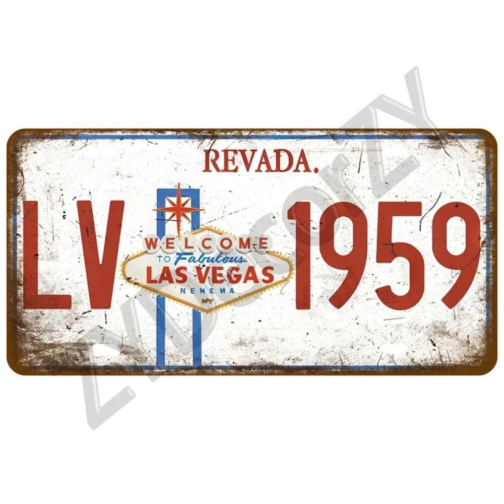 Vintage Route 66 Cars Metal Tin Sign Bar Club Tire Shop Decor
