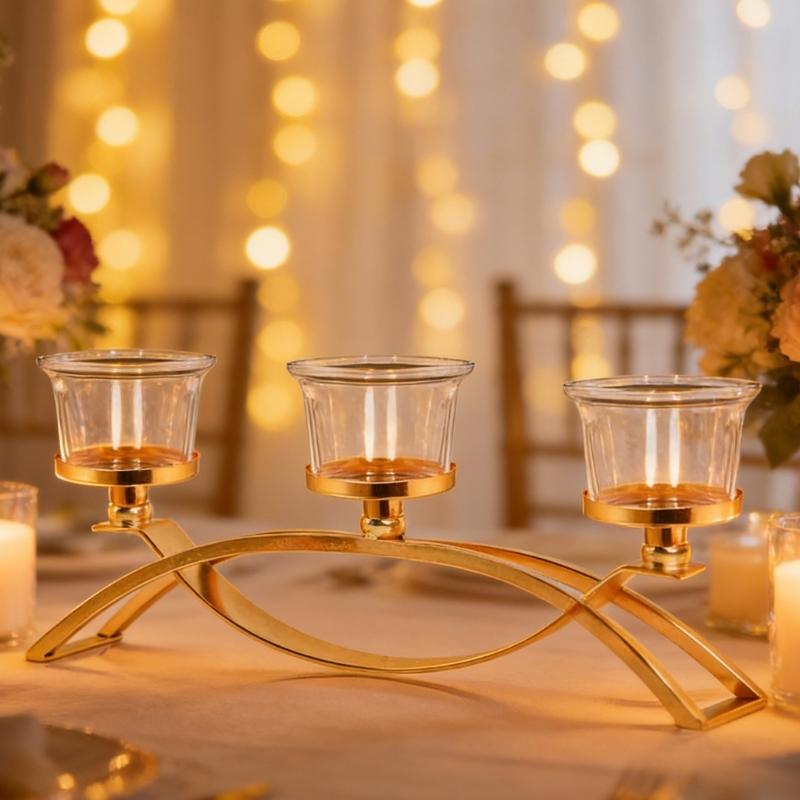 Candlestick Holders Iron Metal Taper Candle Holders Decorative Candle Stands 3 Arm Candelabra for Home Decorations