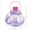 Kawaii Bear Water Bottle Large Capacity Leak Proof Straw Cup for Juice Milk Bubble Tea Kids Girls