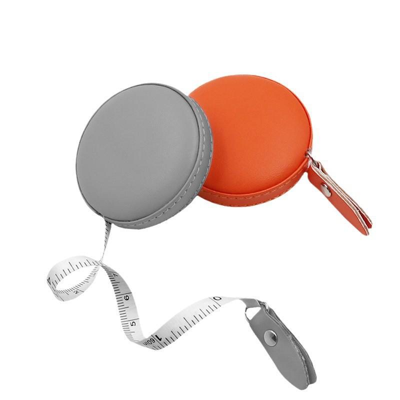 Portable Leather Round Mini Tape Measure - Soft Macaron Color Ruler for Clothing, Bust, and Waist Measurements