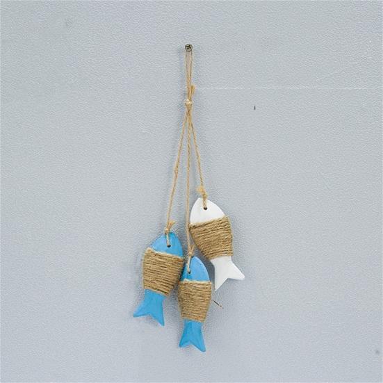 Fish Design Wall Pendant DIY No Glitches Decorative Wooden Marine Style Gift Hanging Ornament for Bedroom