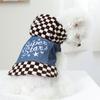 Klassische Karos Haustier Jeans Kleidung für Kleine Hunde Herbst Winter Welpen Hund Kapuzenmantel Jacke Zwergspitz Pudel Haustiere Kleidung